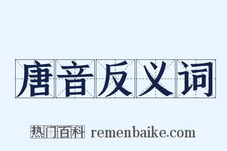 唐音反义词是什么意思的图片